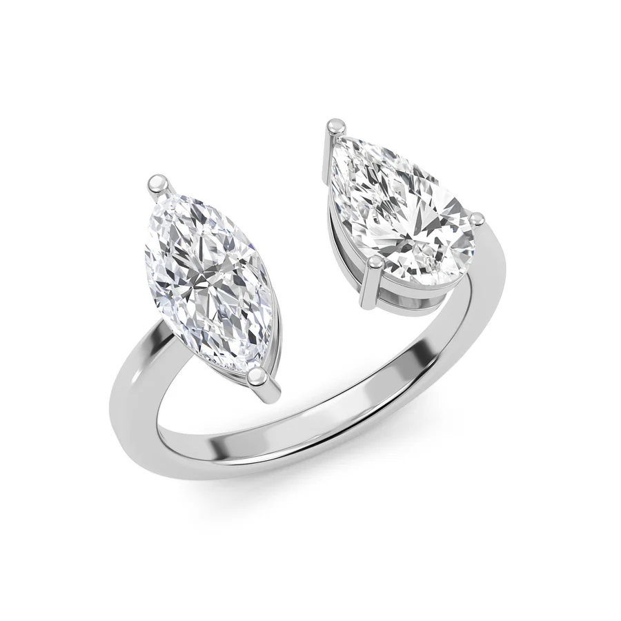 Duet Rings: Pear and Marquise Cuts