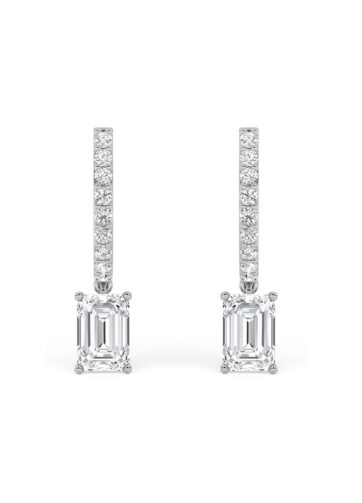 Emerald Cut Drop Earrings