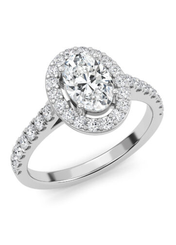 Halo Setting Oval Ring